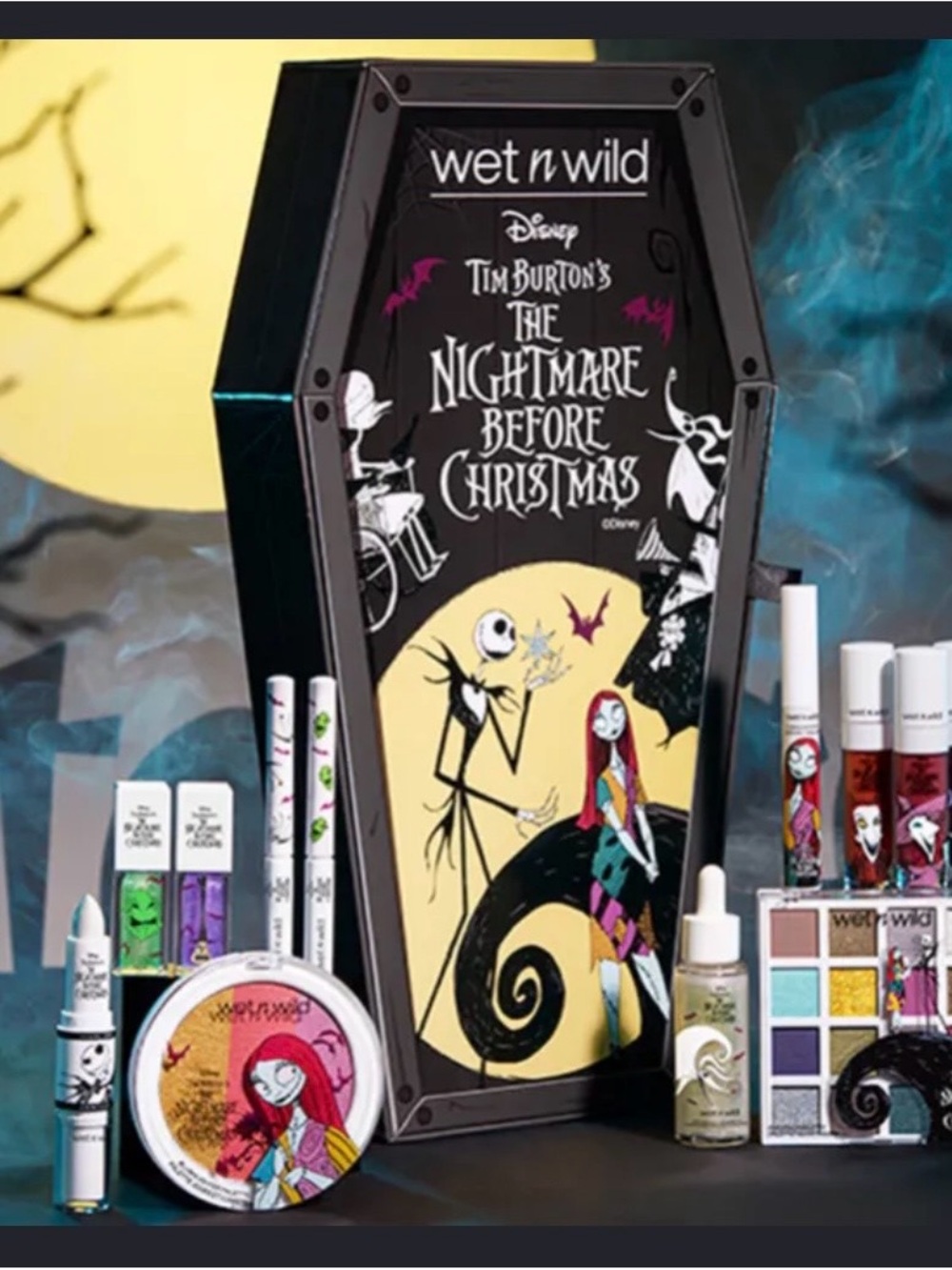 wet n wild x The Nightmare Before Christmas collab makeup collection